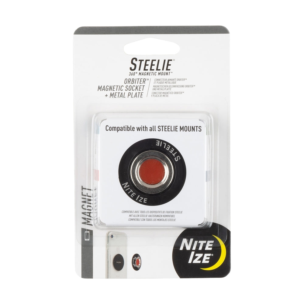 Nite Ize Sto-01-R7 Steelie Orbiter Magnetic Socket And Metal Plate Image 1