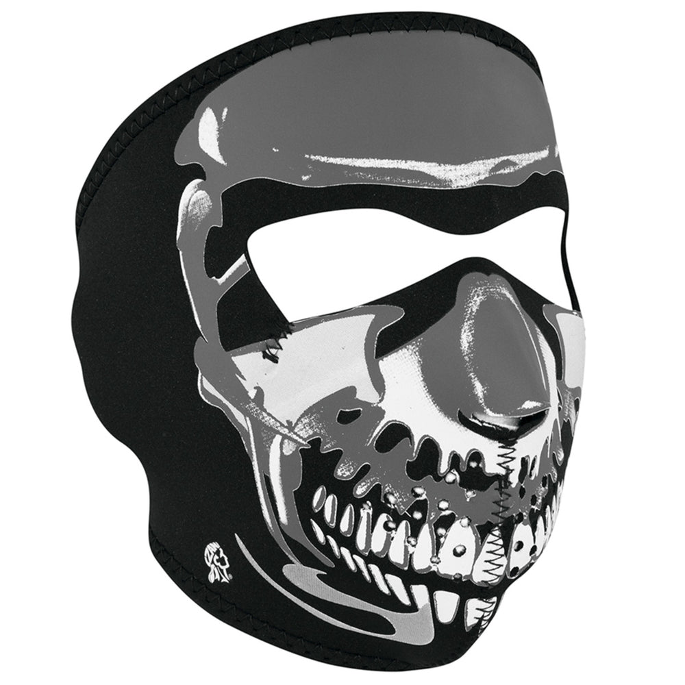 Fox Outdoors 72-637 Neoprene Thermal Face Mask Chrome Skull Image 1