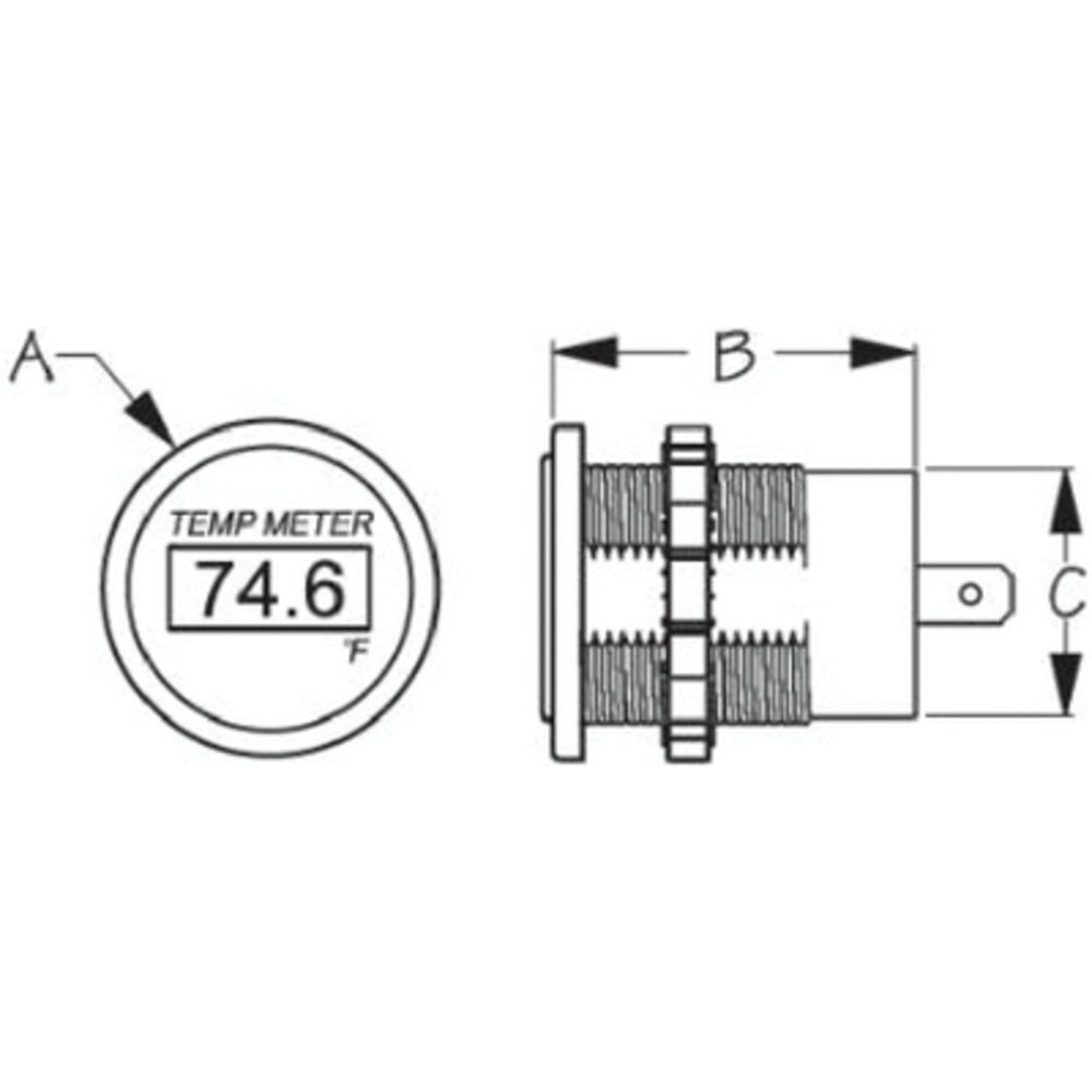 Sea-Dog Line 421618-1 Led Round Temperature Meter
