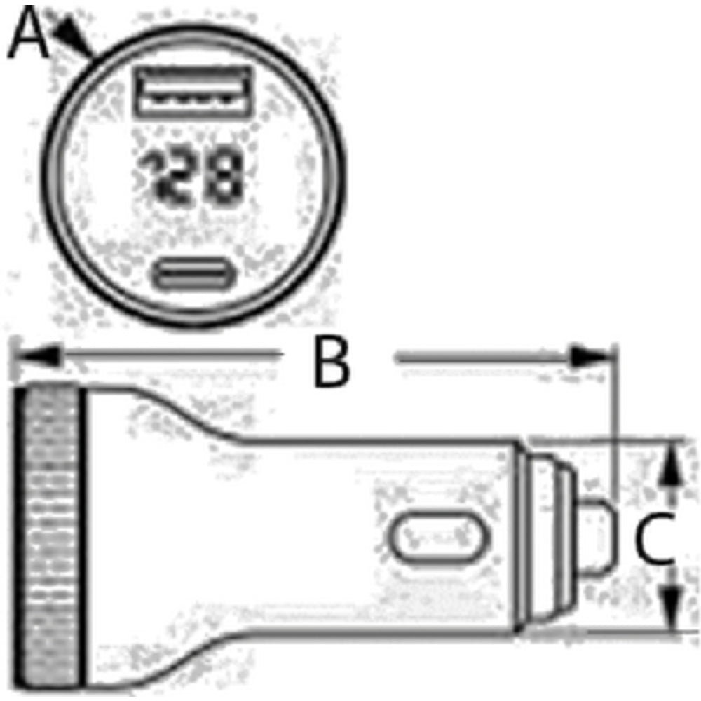 Sea-Dog 426514-1 Round Usb And Usb-C Power Plug Voltmeter