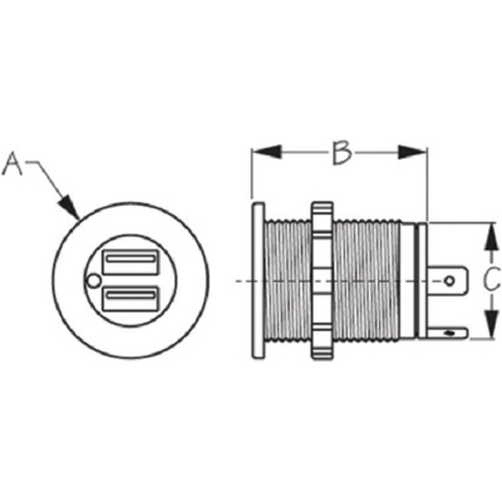 Sea-Dog Line 426515-1 Double Usb Power Socket