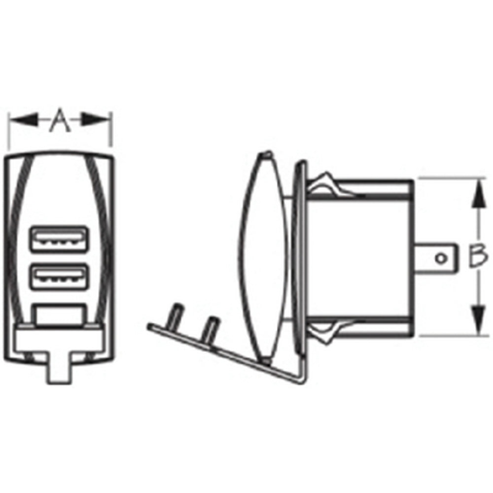 Sea-Dog 426520-1 Dual Usb Rocker Switch Style Power Socket