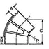 BLUE "VHT" 45&deg; ELBOWS (TRIDENT HOSE)