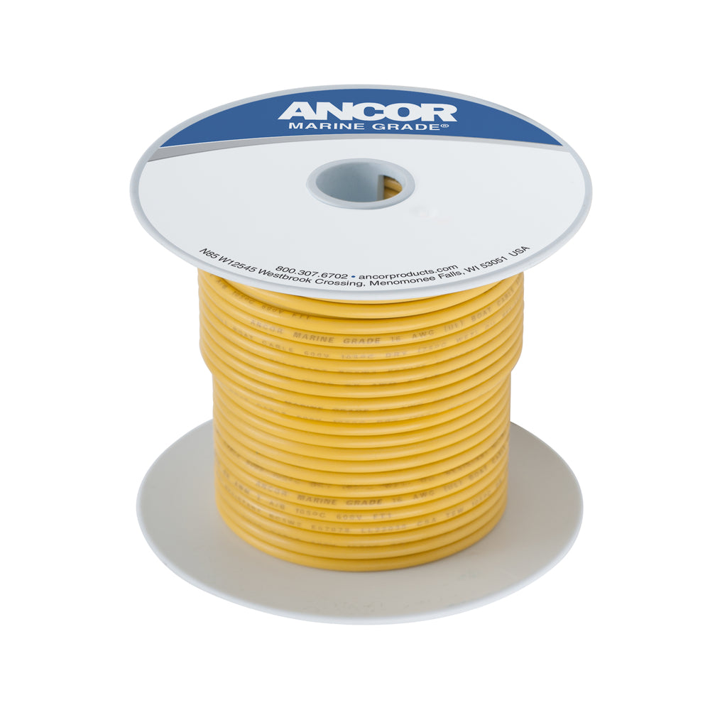 Ancor 101050 Yellow 18 AWG Tinned Copper Wire - 500' Image 1