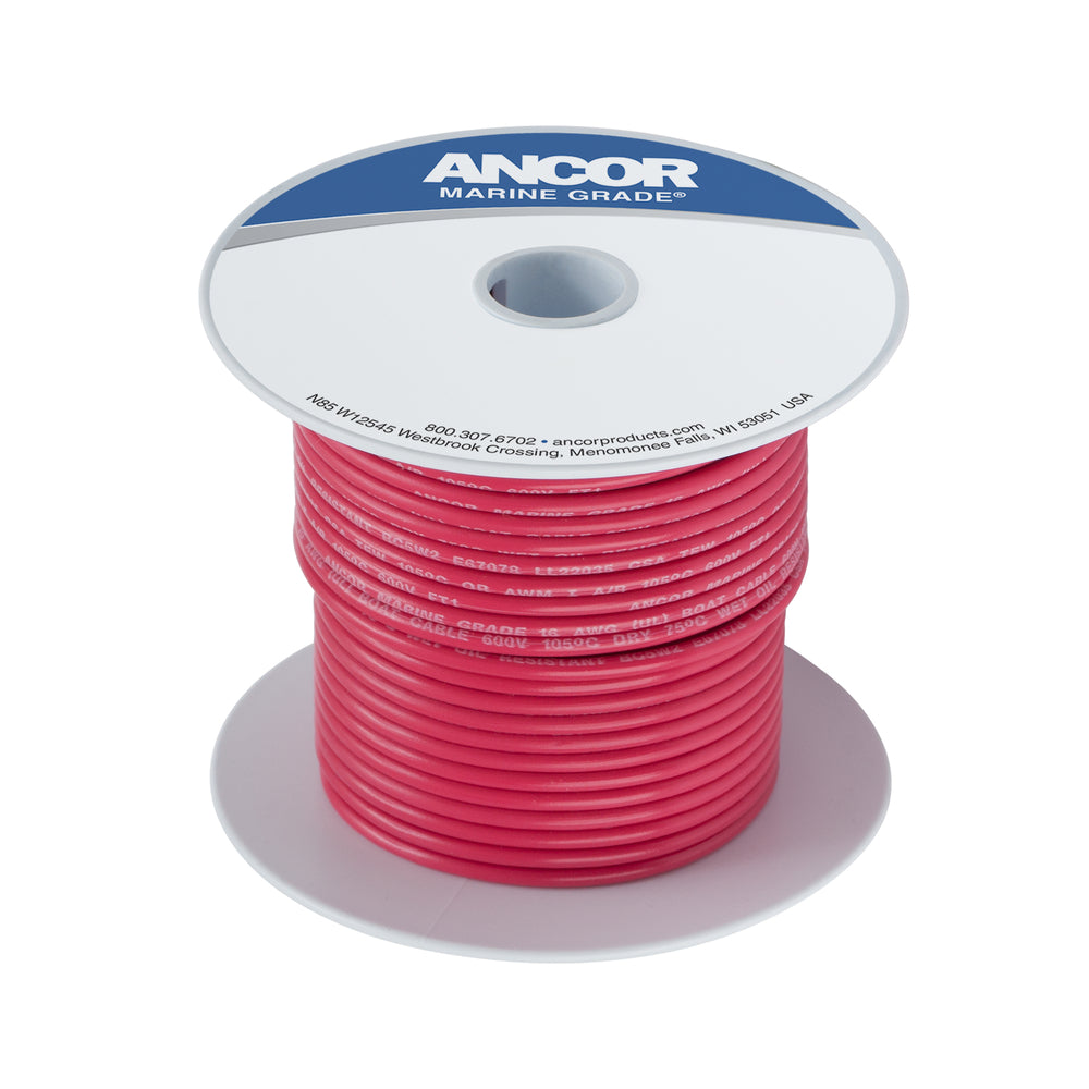 Ancor 111505 Red 8 Awg Tinned Copper Wire 50' Image 1