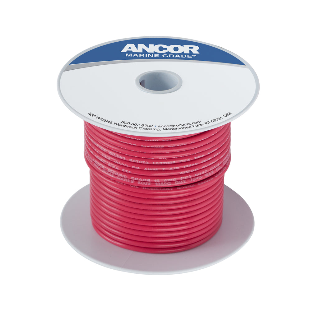 Ancor 112525 - 6 AWG Red Tinned Copper Wire 250ft - Marine Grade Cable Image 1