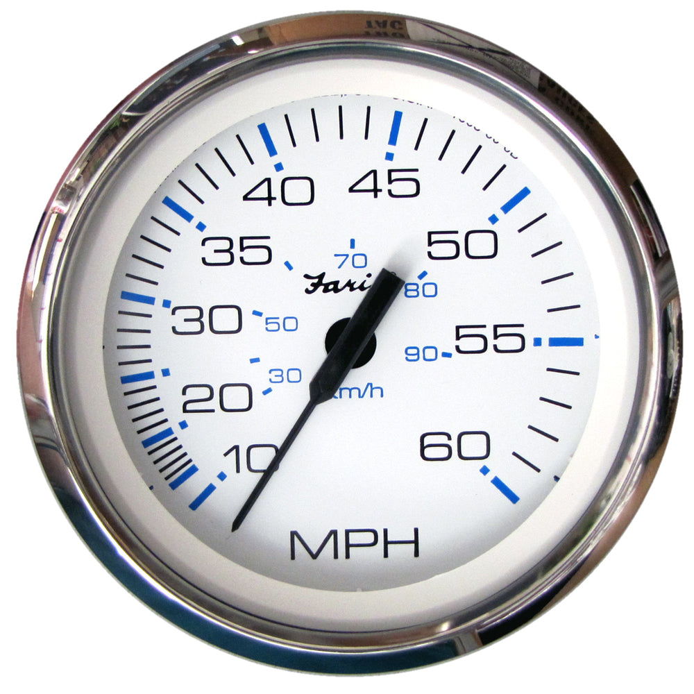 Faria Beede Instruments 33811 Chesapeake White Ss 4" Speedometer 60Mph Image 1