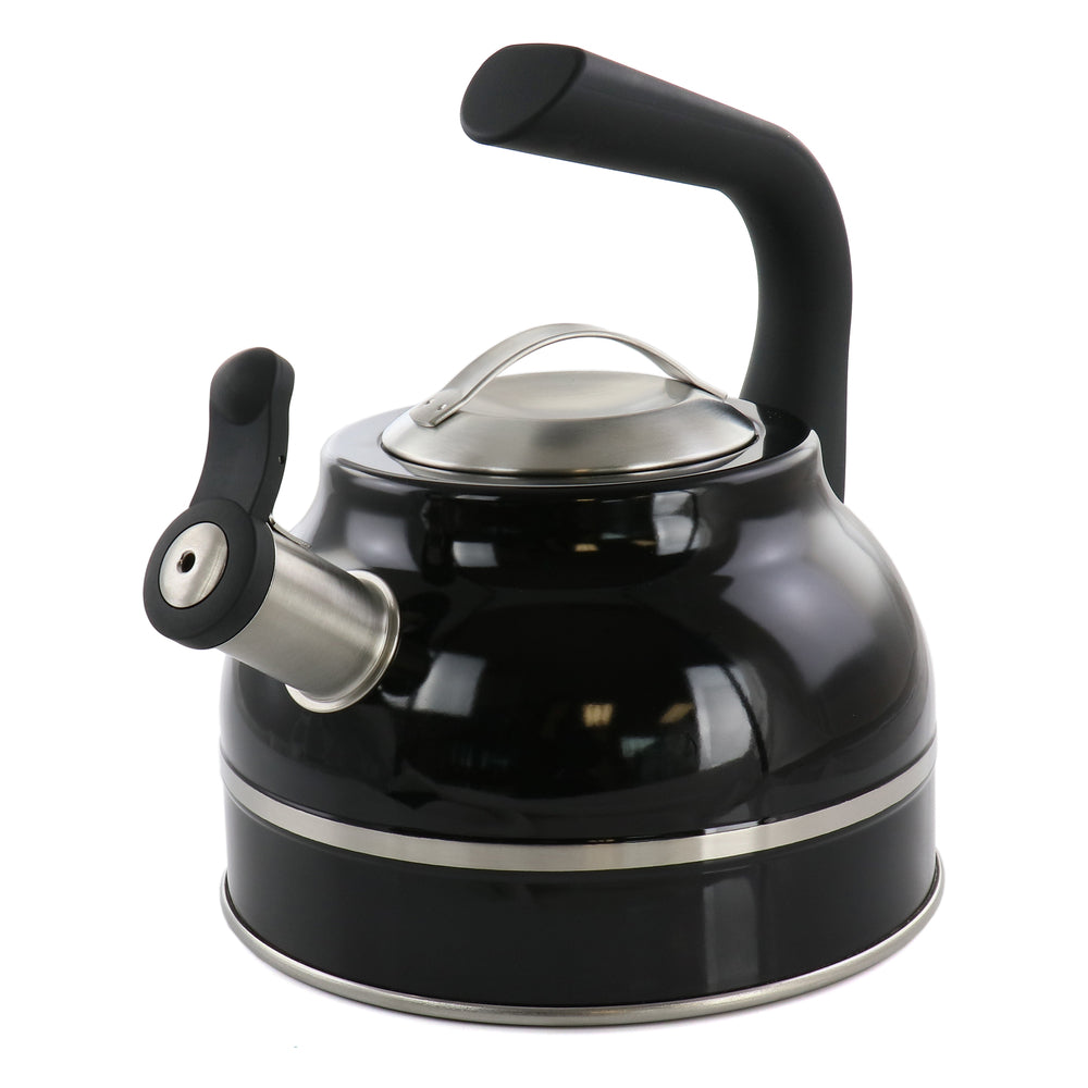 Kenmore 137411.01 Elite 2.3 Quart Stainless Steel Whistling Tea Kettle - Black Image 1