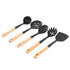Oster 143735.05 Marion 5-Piece Silicone & Wood Kitchen Tool Set - Black Image 1
