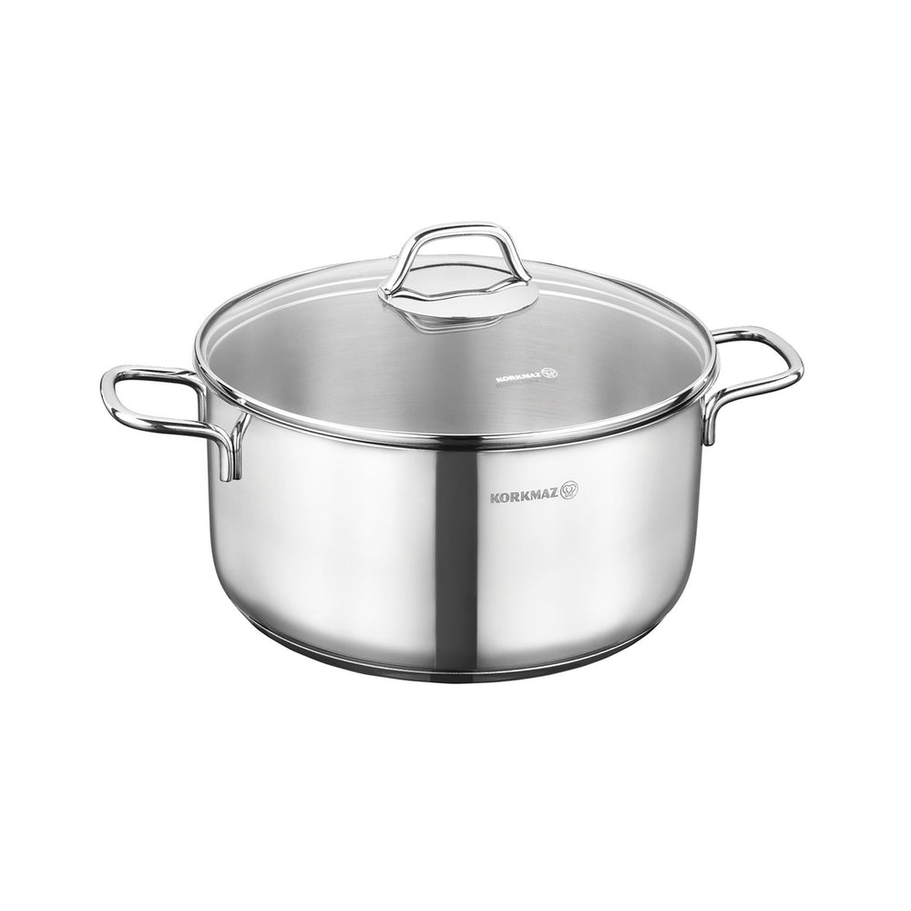 Korkmaz A1571 Perla 6.8L Stainless Steel Casserole with Lid Image 1