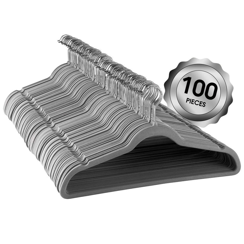 Elama ELH100Grey Velvet Slim Profile Hangers Image 1