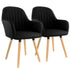 Elama Elm-793-Blk Fabric Tufted Chair Set Black Wooden Legs Image 1