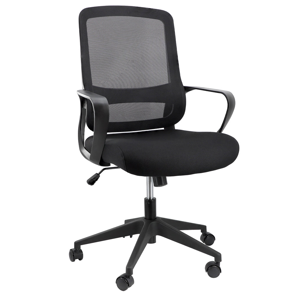 Elama Elm-F-022 Mid Back Mesh & Fabric Office Chair - Black Image 1