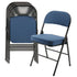Elama Elm-J0618-Db Folding Chair 4pc Metal Padded Seats Dark Blue Image 1