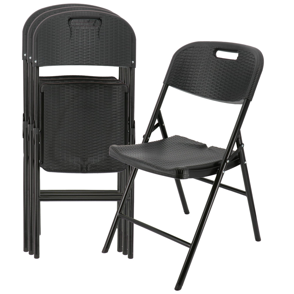 Elama Elm-Y56Tb 4 Piece Rattan Folding Chair Set Image 1