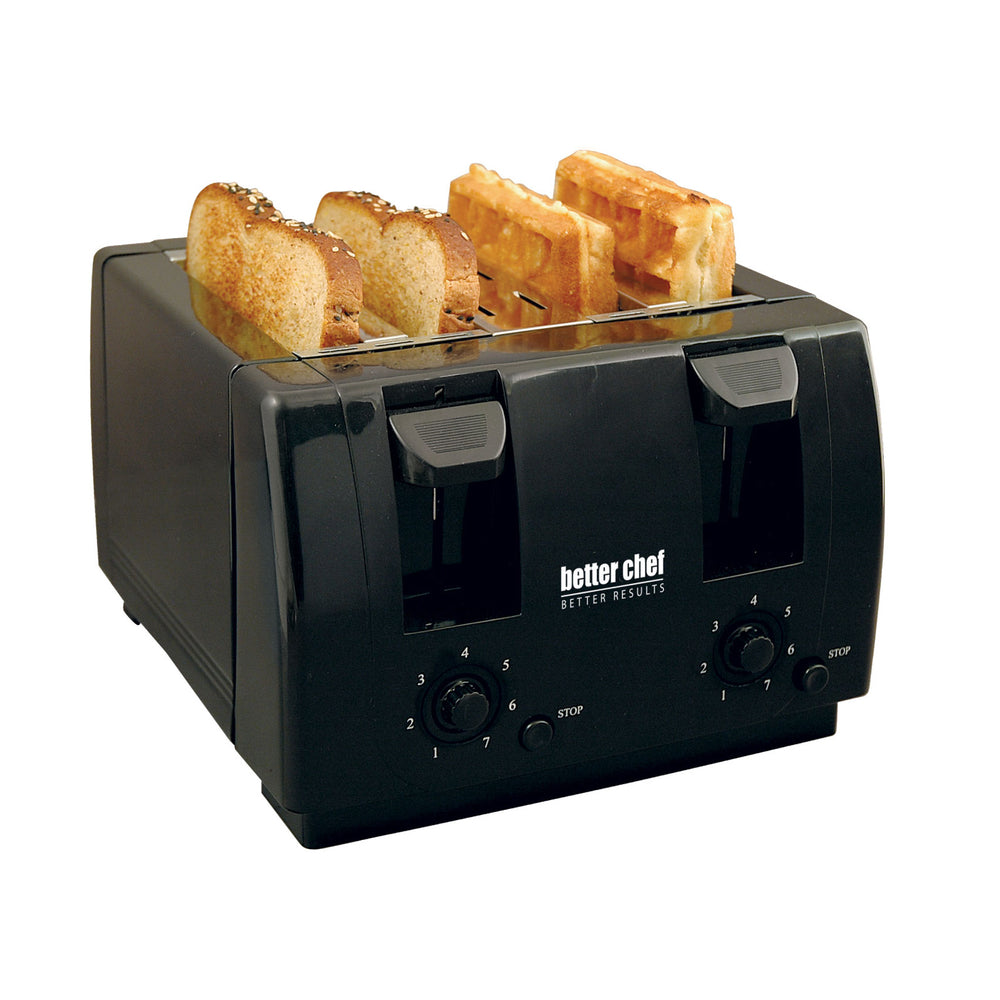 Better Chef IM-242B 4-Slice Toaster with Dual Control in Black Image 1