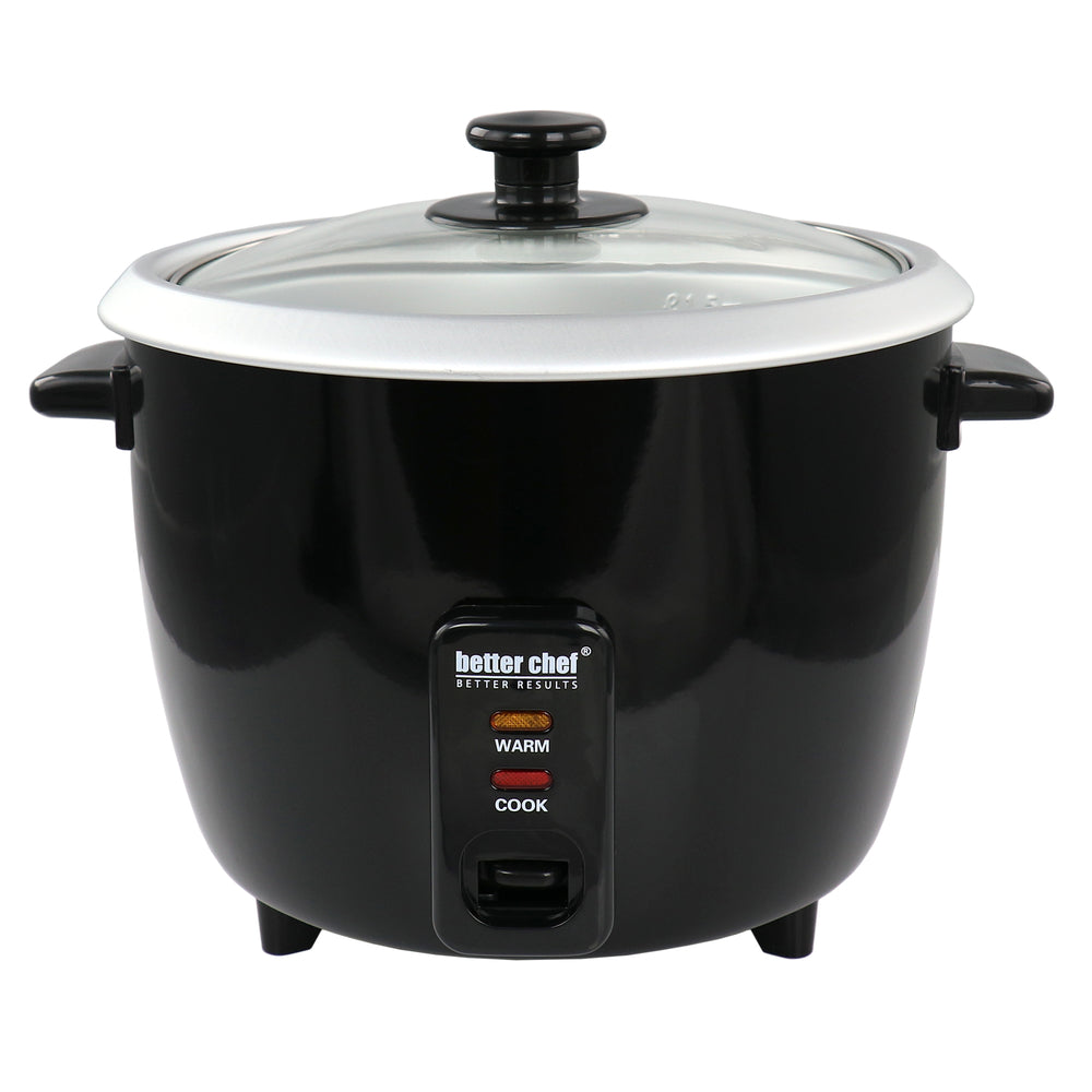 Better Chef IM-402B Rice Cooker 8 Cup Automatic in Black - Paddle & Measuring Image 1