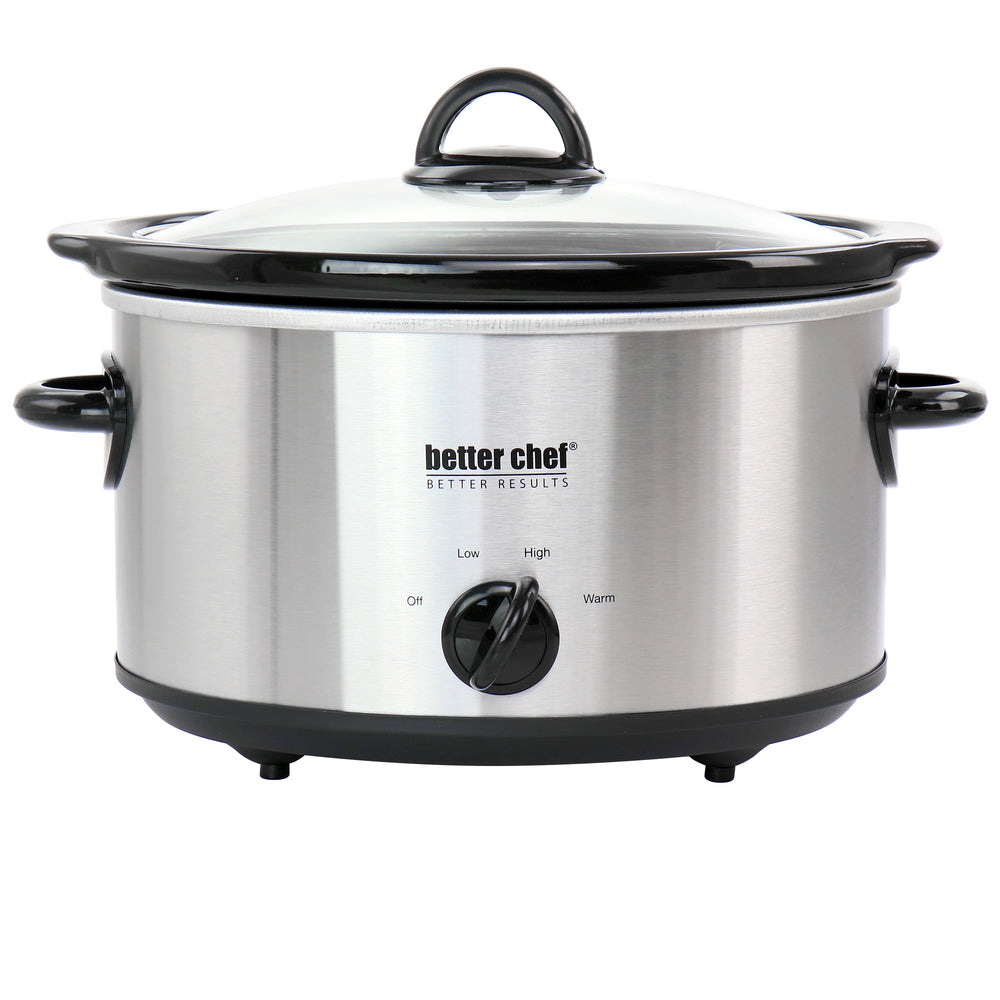 Better Chef IM-466S 4 Quart Oval Slow Cooker with Removable Stoneware Crock Image 1