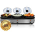 Megachef Mc-1203 Triple 2.5 Quart Slow Cooker And Buffet Server In Brushed Image 1