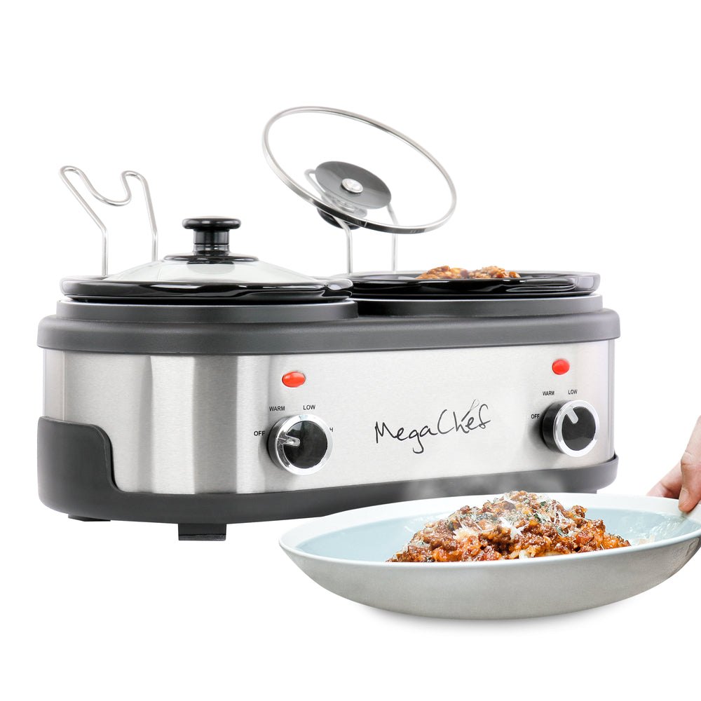 Megachef Mc-1500 Dual 1.5 Quart Crock Buffet Slow Cooker Image 1