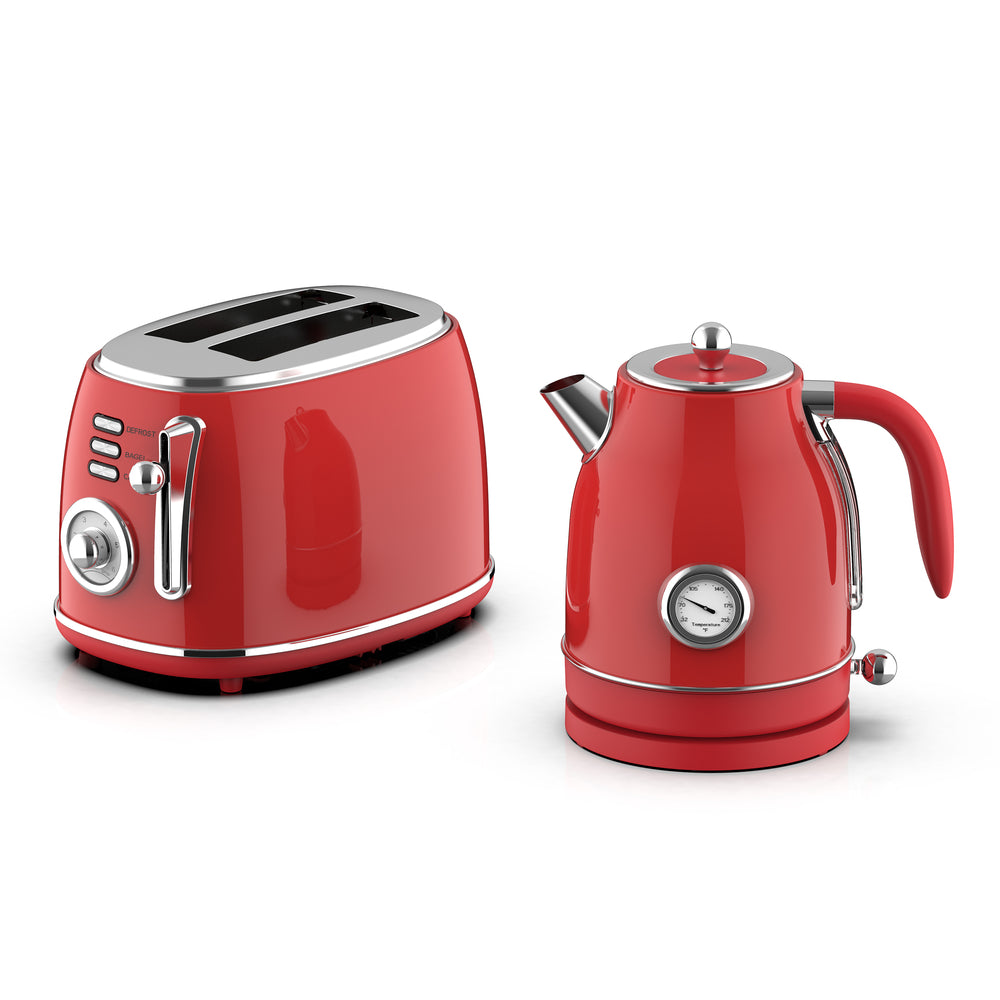 Megachef Mc-Btbk-R 1.7 Liter Electric Tea Kettle And 2 Slice Toaster Combo In Image 1