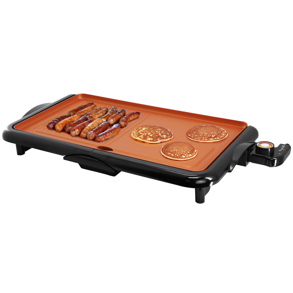 MegaChef MCG-4826YA Electric Grill Griddle Black Copper 18.89 Inch Image 1