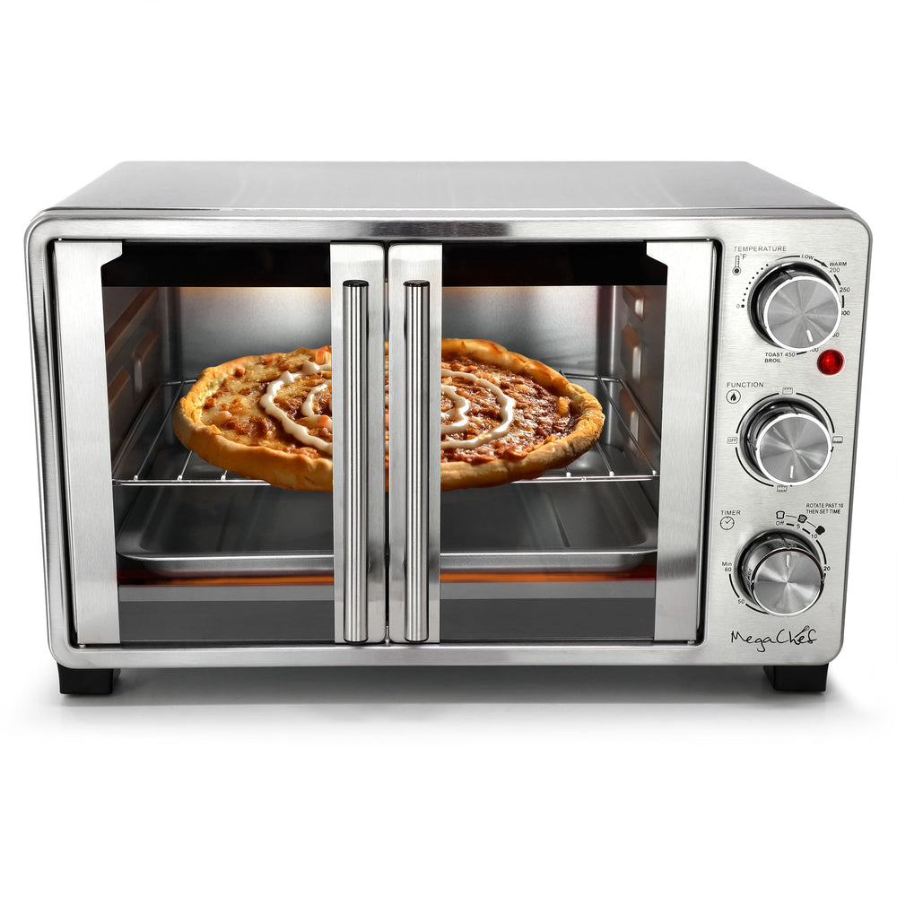 MegaChef Mcov-2800 French Door Oven Stainless Steel Image 1