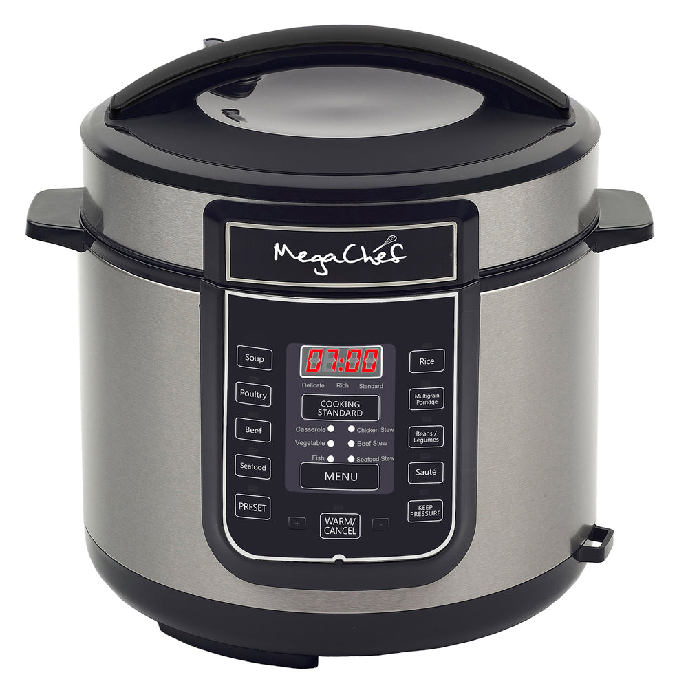 Megachef MCP100A-RB 6 Quart Digital Pressure Cooker 14 Pre-Set Multi Function Image 1