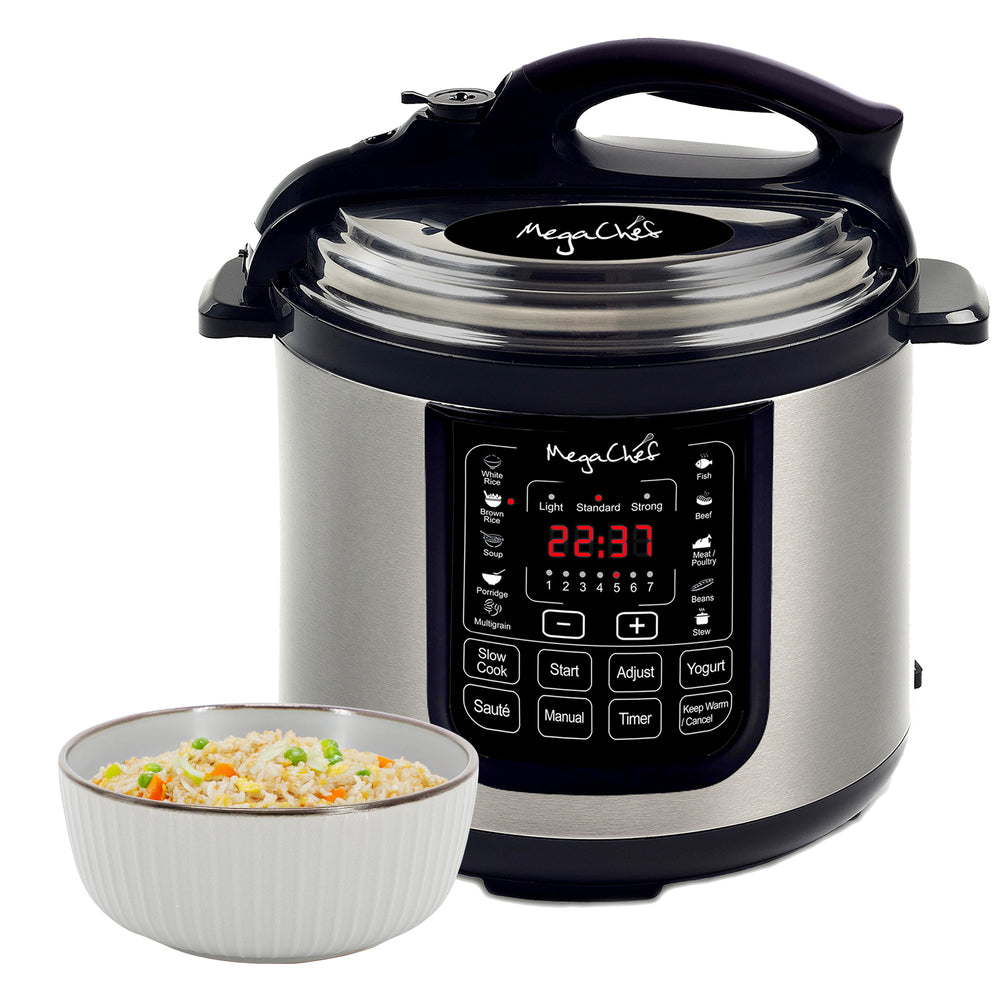 Megachef MCPR120A 8 Quart Pressure Cooker with 13 Pre-Set Functions Image 1