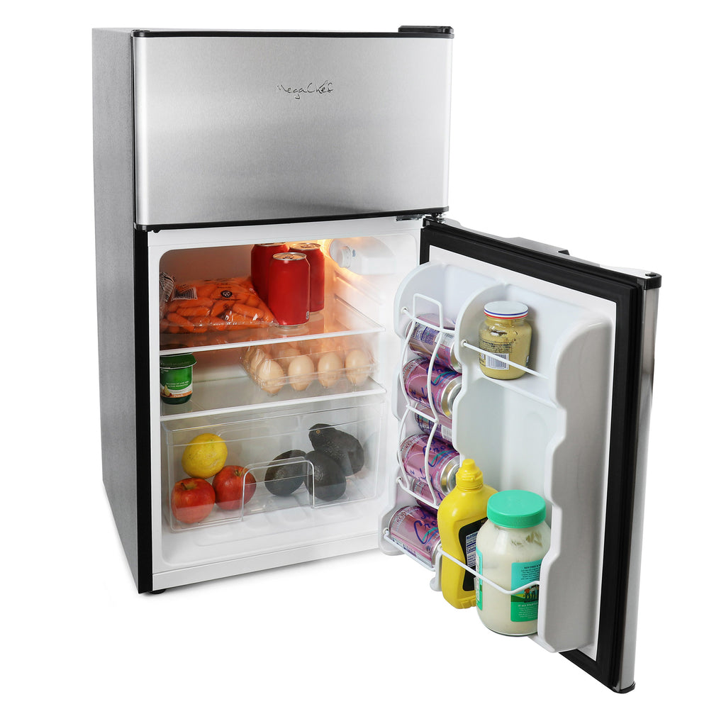 Megachef Mcr-D89 3.2 Cubic Feet 2 Door Refrigerator/Freezer In Stainless Steel Image 1