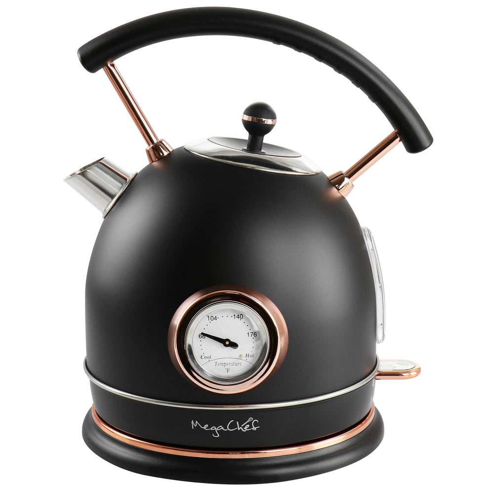 MegaChef MG-KTL2000B Electric Tea Kettle 1.8L Matte Black Rose Gold Image 1