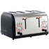 Megachef MG-TS-3500B 4 Slice Wide Slot Toaster with Variable Browning in Black Image 1