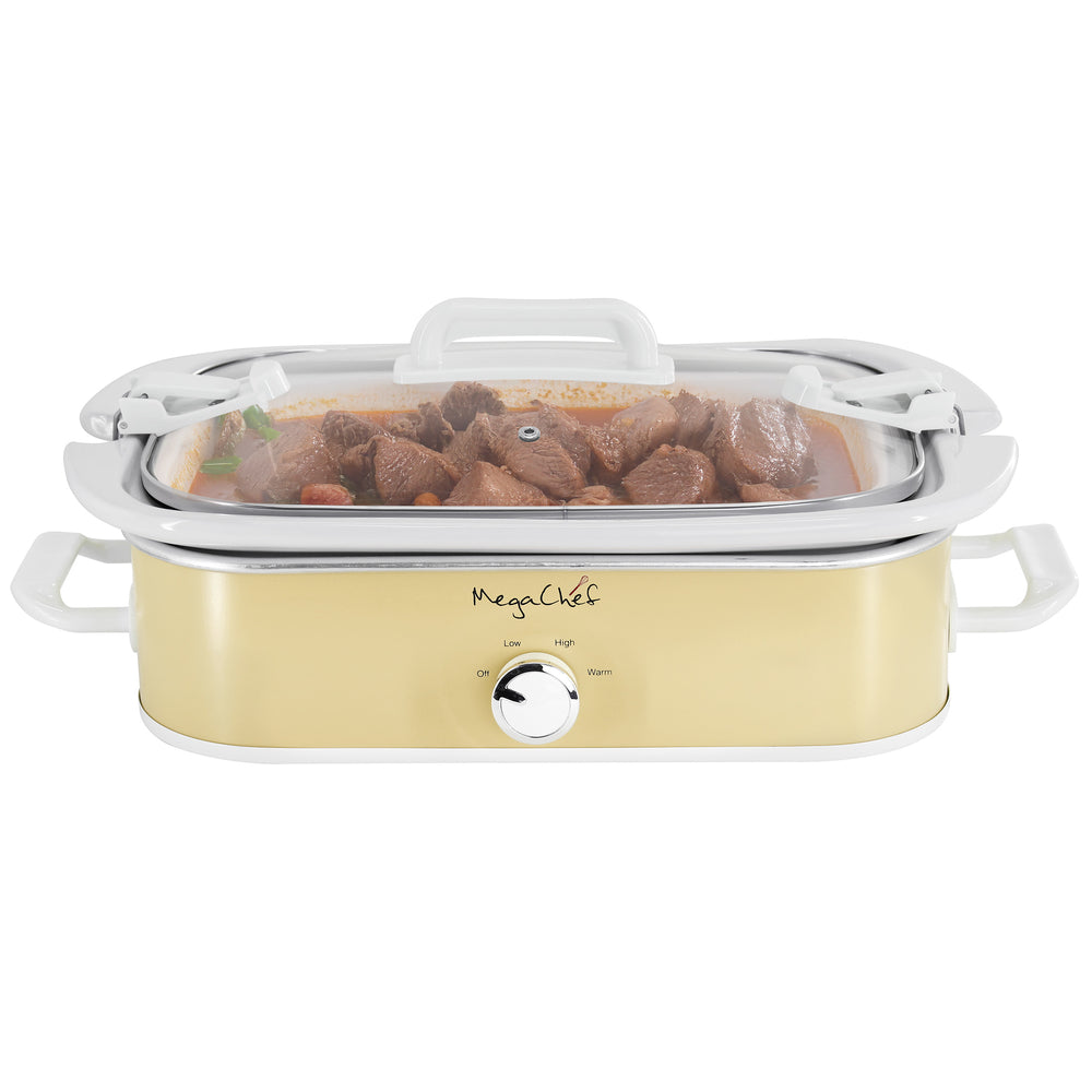 MegaChef MGSL-5000-C 3.5 Quart Casserole Slow Cooker 3 Temperature Settings- Oven Safe Image 1