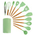 Megachef MGSP-540 Mint Green Silicone and Wood Cooking Utensils Set of 12 Image 1