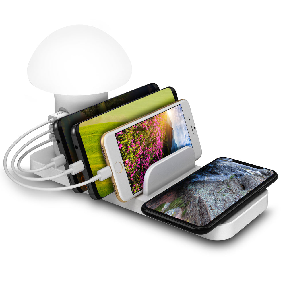 Trexonic Trx-Usb6200 3-In-1 Desk Organizer Wireless Charging Station And Image 1