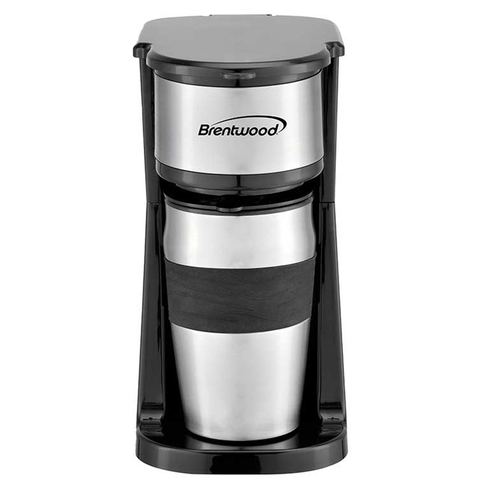 Brentwood TS-113BK Portable Coffee Maker 14oz Travel Mug Black Image 1