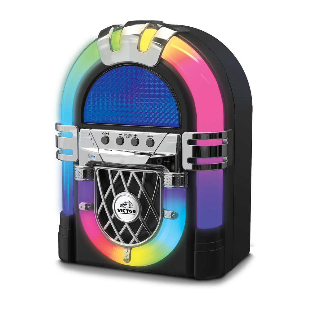 Victor Vdtj-1000Bk Mini Bluetooth Jukebox with Multicolor LED Lighting Image 1