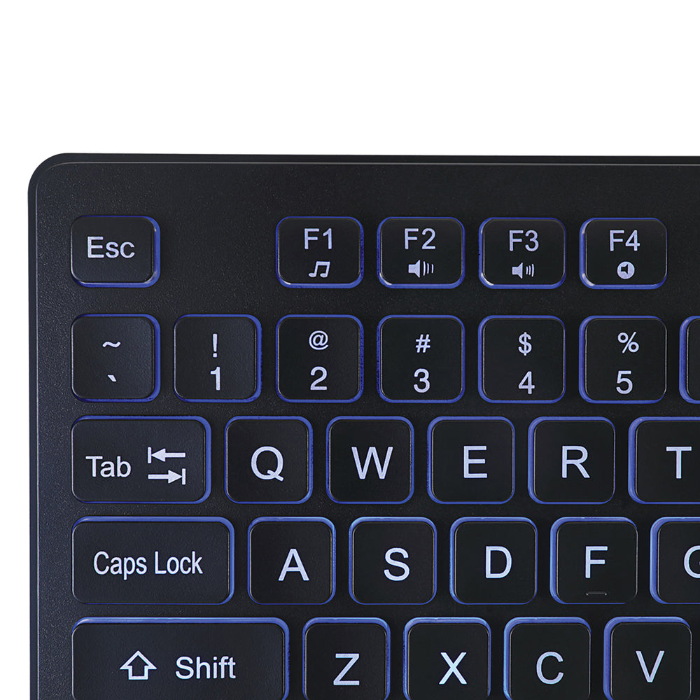 Adesso AKB-139EB KB Antimicrobial Spill resistant illuminated Desktop keyboard