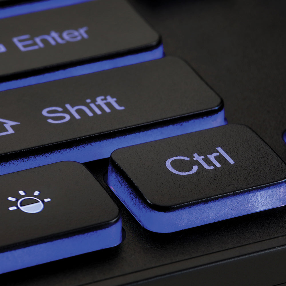 Adesso AKB-139EB KB Antimicrobial Spill resistant illuminated Desktop keyboard