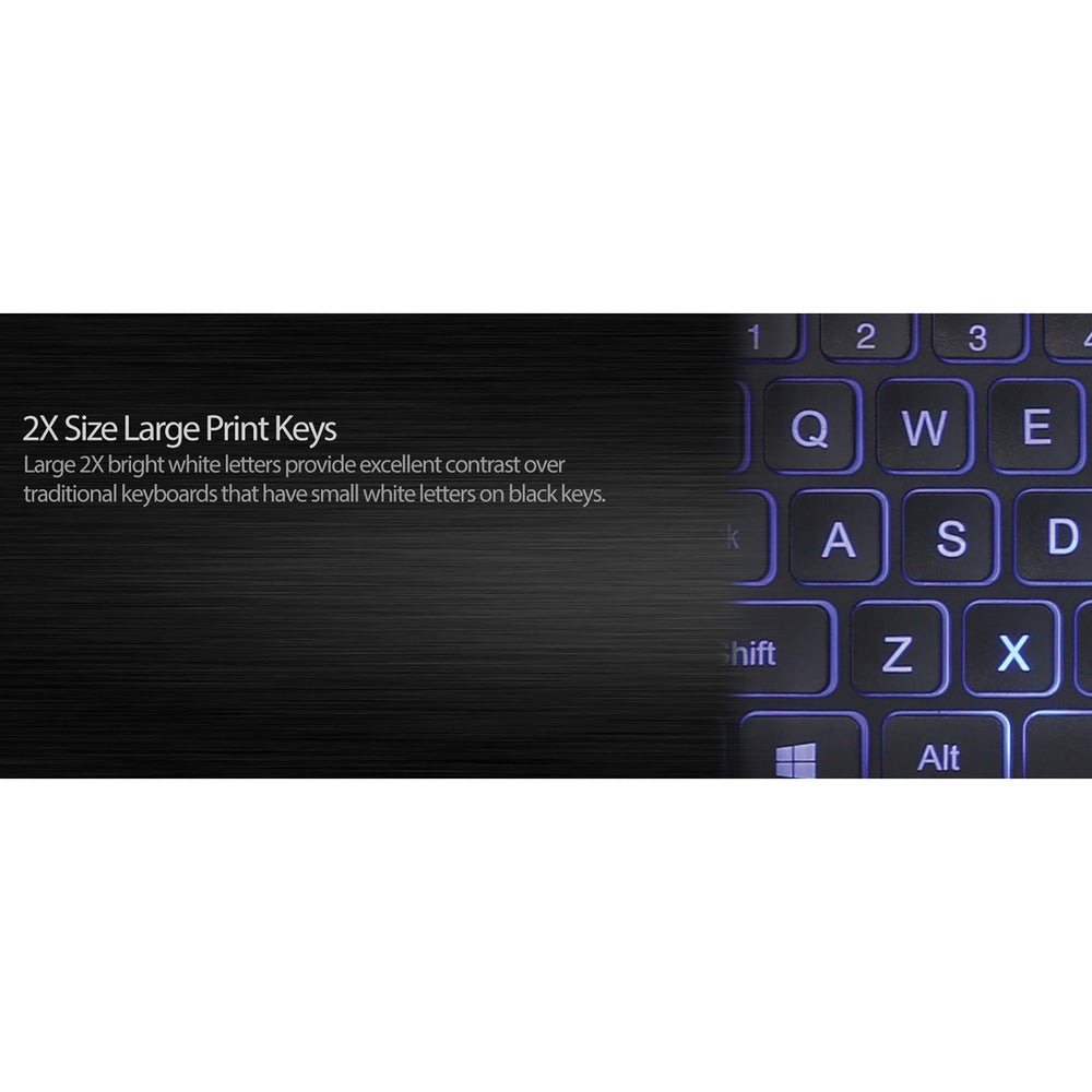 Adesso AKB-139EB KB Antimicrobial Spill resistant illuminated Desktop keyboard