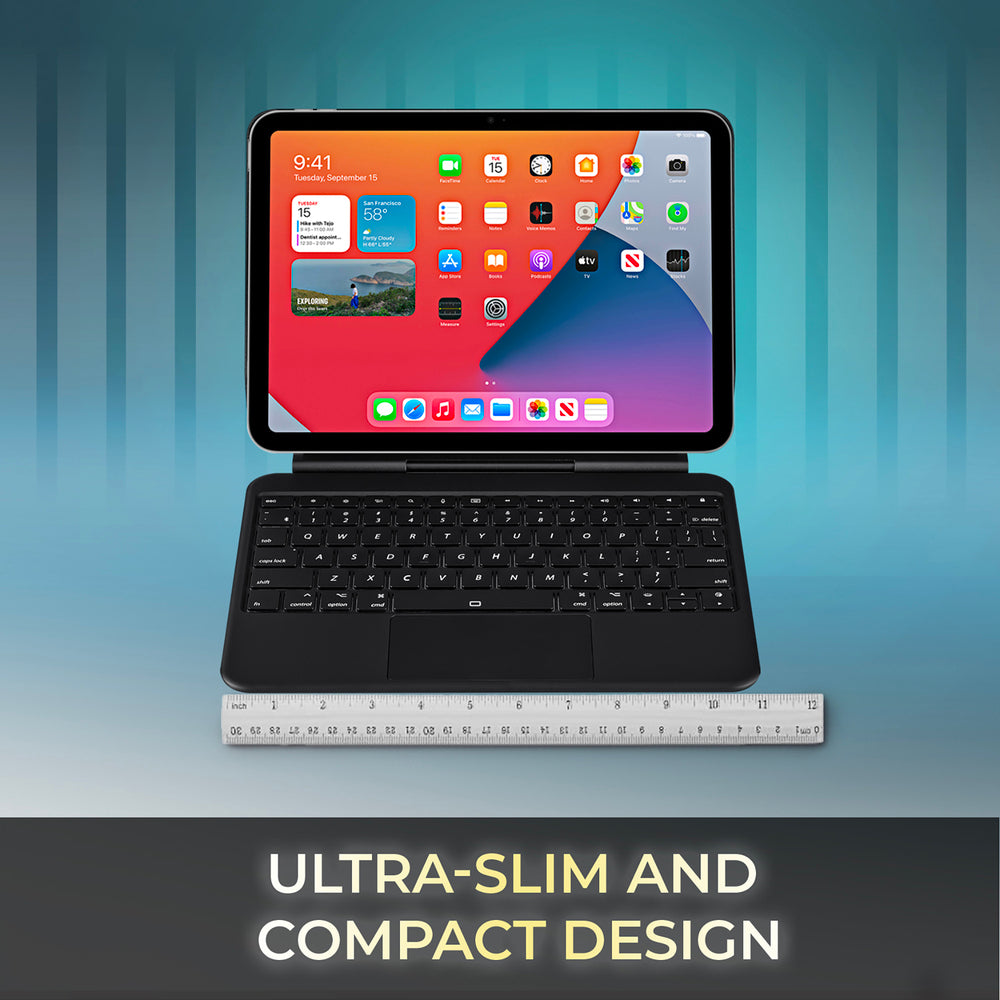 Adesso WKB-7010 Bluetooth Keyboard Case for iPad 11 - Slim Design, Aluminum Body, Scissor-switch Keys