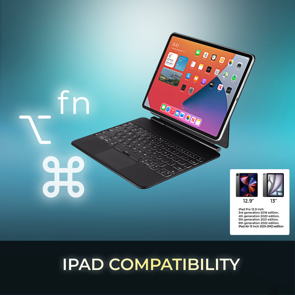 Adesso Inc. WKB-7020 Bluetooth Keyboard Case for iPad Pro 12.9 with Stand and Aluminum Cover Image 1