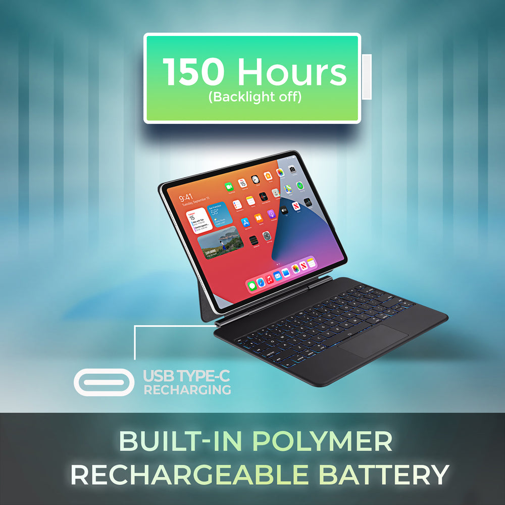 Adesso Inc. WKB-7020 Bluetooth Keyboard Case for iPad Pro 12.9 with Stand and Aluminum Cover