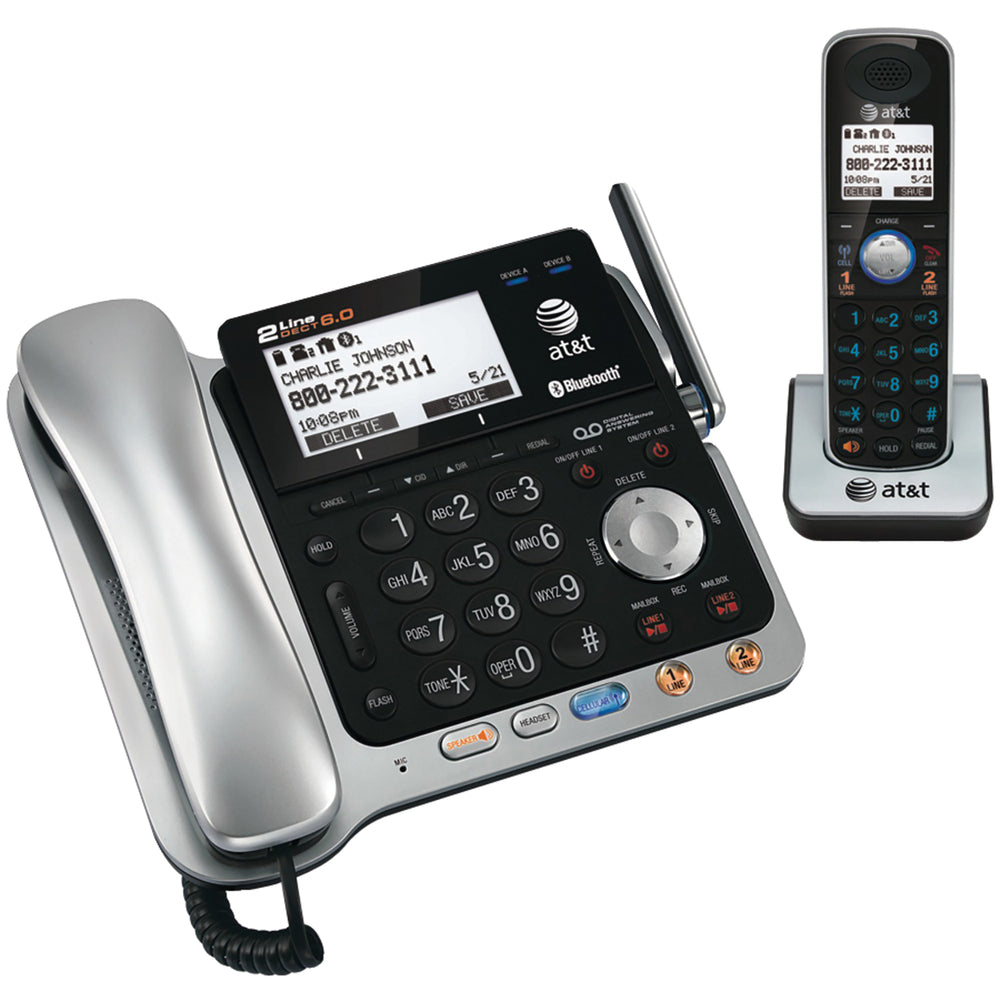 At&T Tl86109 Att 2 Line Corded/Cordless Phone System Caller Id/ Call Waiting
