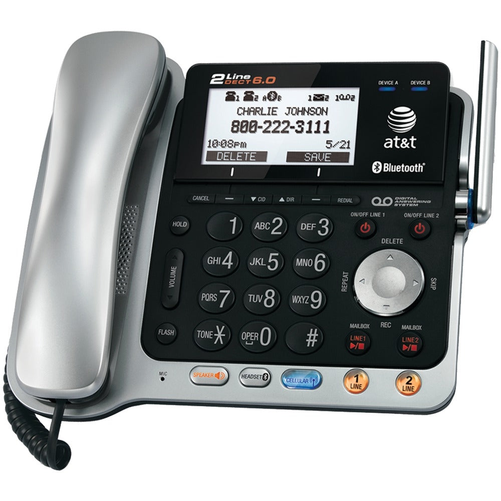 At&T Tl86109 Att 2 Line Corded/Cordless Phone System Caller Id/ Call Waiting