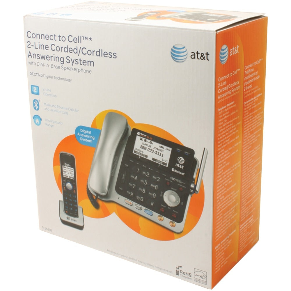 At&T Tl86109 Att 2 Line Corded/Cordless Phone System Caller Id/ Call Waiting