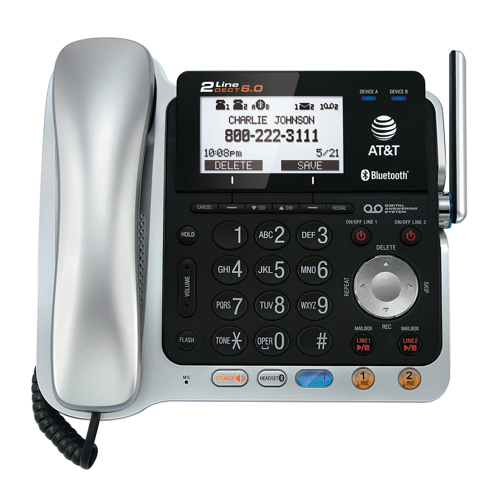 At&T Tl86109 Att 2 Line Corded/Cordless Phone System Caller Id/ Call Waiting