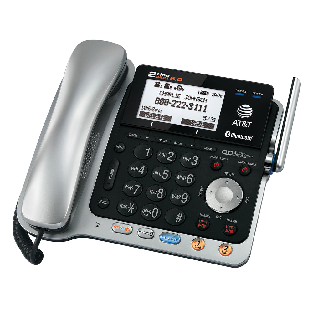 At&T Tl86109 Att 2 Line Corded/Cordless Phone System Caller Id/ Call Waiting