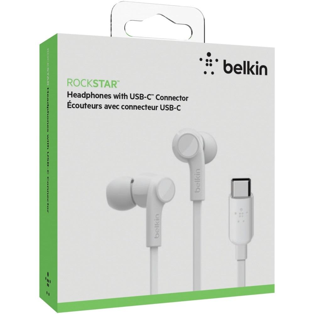 Belkin G3H0002btWHT USB-C In-Ear Headphones with Microphone - White