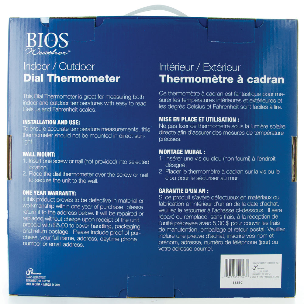 Bios 513BC Indoor/Outdoor Thermometer Tractor Display -60deg F to 120deg F Image 1